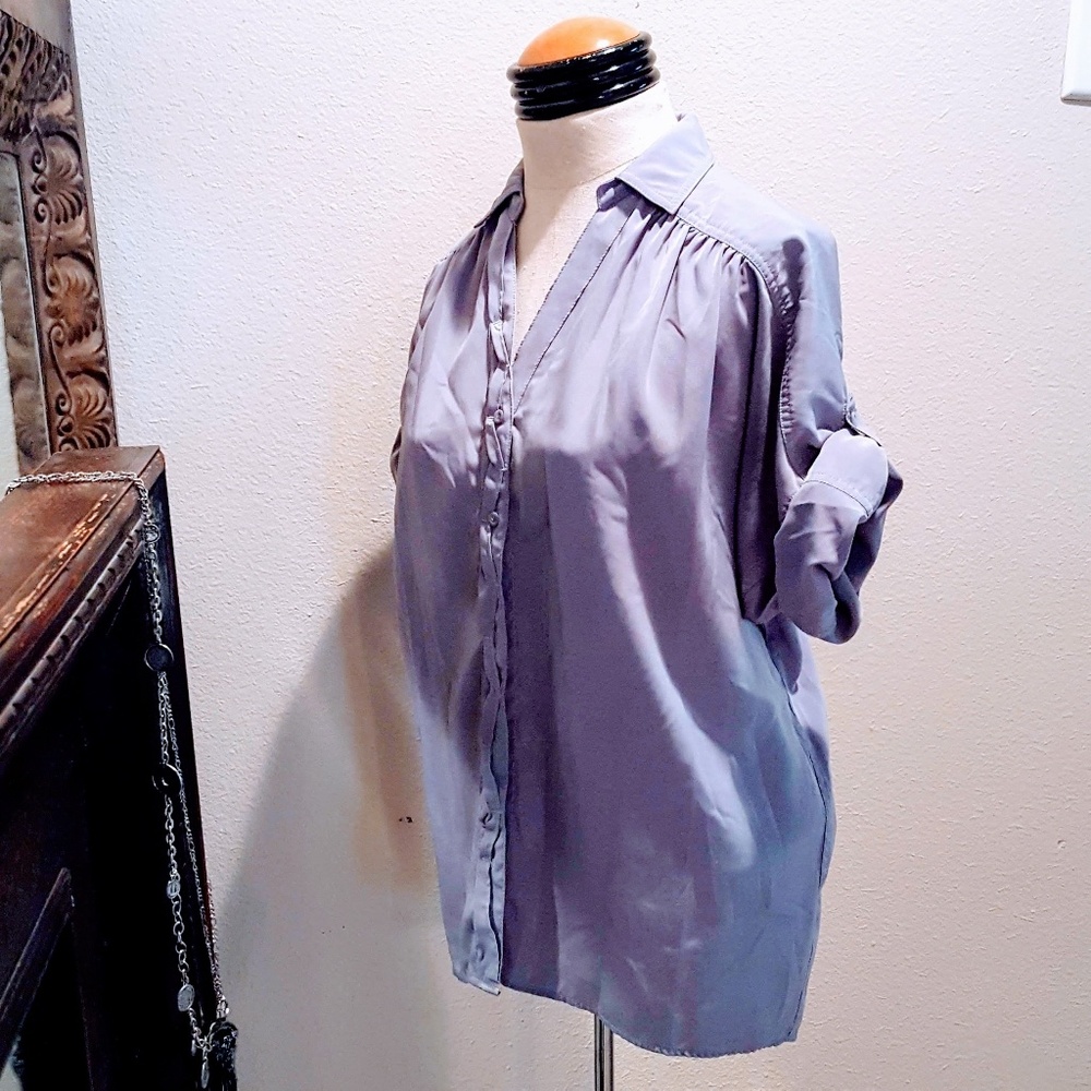 Express gathered yoke button-down blouse 💕